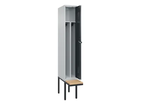locker met bank,voor scheiding van kleding,HxBxD 2120x300x815mm,1vak