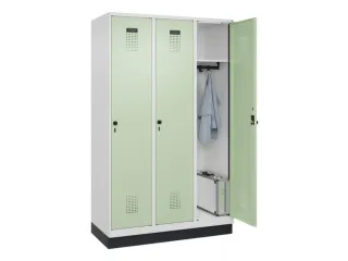 locker,HxBxD 1950x1200x500mm,3vak,vak B 400mm,draaigrendel,sokkel - 1