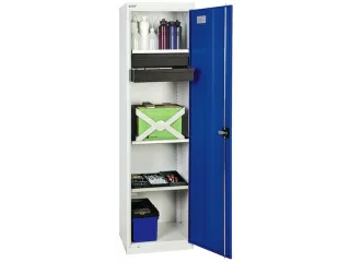 Materiaalkast 1800x500x500mm 3legborden Uitschuifbaar 2laden Ral5010 - 1