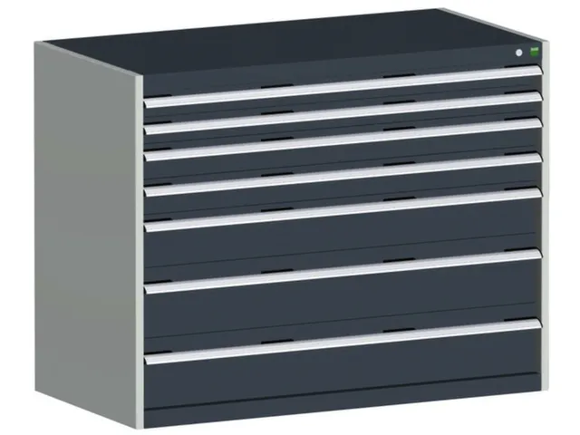 ladekast HxBxD 1000x1300x750mm 7laden romp RAL7035 front RAL7016