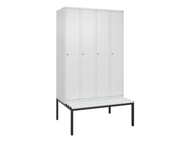 Armoire vestiaire avec banc HxlxP 2120x1200x815mm 4compart.