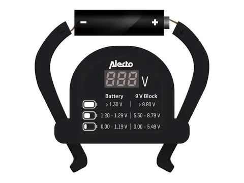 Alecto BTT2 Universele batterijtester voor AA, AAA, C, D en 9V batteri