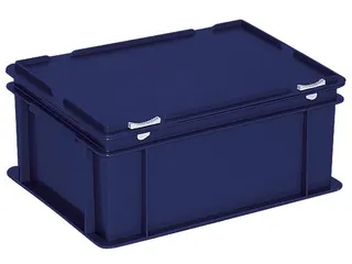 Euronorm Stapelkrat Hxlxb 180X400X300Mm 16L Met Deksel Blauw - 1
