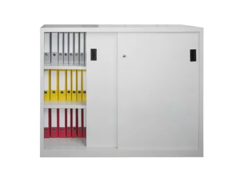 schuifdeurkast,HxBxD 1200x1500x600mm,RAL7035,front RAL7035