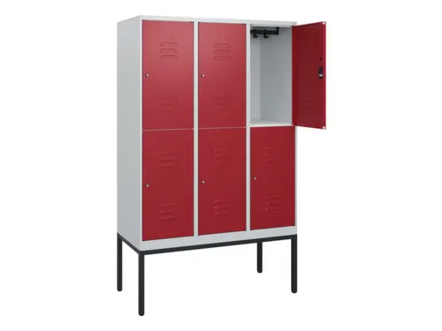 dubbeldekse locker,HxBxD 1950x1200x500mm,3x2vak.,vak B 400mm,cil.-slot