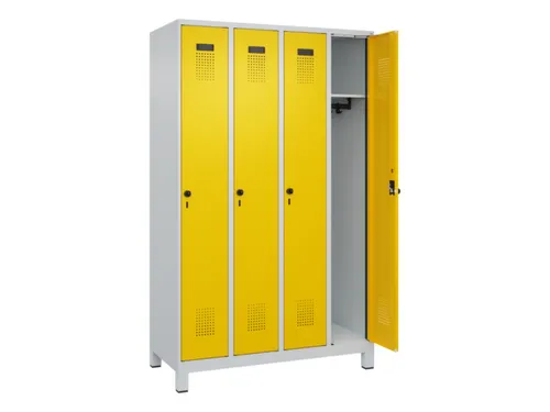 locker,HxBxD 1950x1200x500mm,4vak,vak B 300mm,draaigrendel,voeten