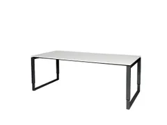 Domino Plus Bureau Hoogte Verstelbaar 2000x900mm Wit 25mm Zwart O-Poot