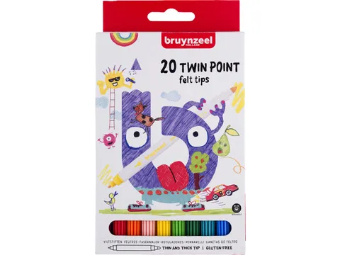 Bruynzeel kids Super Point viltstiften set 20 kleuren