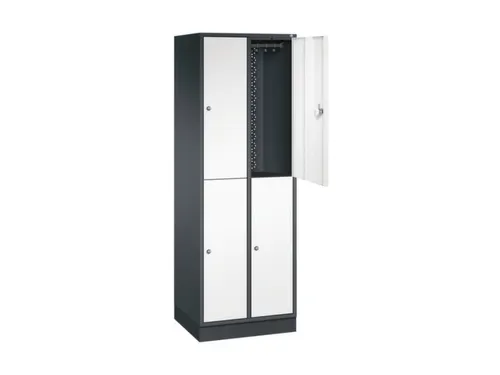 Dubbeldekse garderobekast,HxBxD 1950x620x500mm,2x2vak.,vak B 260mm