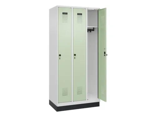 locker,HxBxD 1950x900x500mm,3vak,vak B 300mm,draaigrendel,sokkel