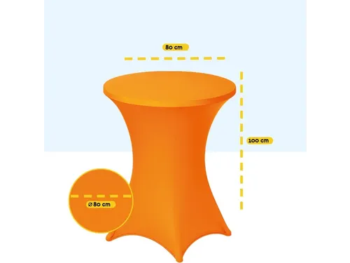 Tafelrok BRASQ voor statafel 80cm oranje