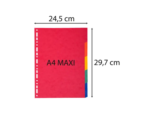 Tabbladen gerecycleerd karton 220g - 5tabs - A4 maxi.