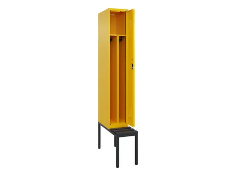 locker met bank,voor scheiding van kleding,HxBxD 2120x300x815mm,1vak