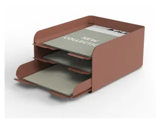 ODBLOC metalen brievenbak 3-delig terracotta - 3