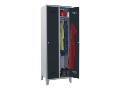 Garderobekast 1850x630x500mm 2 Vakken Klink Ral7035 Front Ral7016