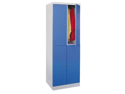 Dubbeldekse lockerkast,HxBxD 1800x600x500mm,RAL7035,front RAL5012