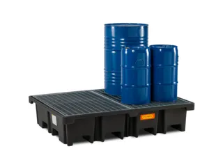 PE-opvangbak,v. 4x200l vat,opvangvol. 425l,HxBxD 360x1670x1270mm - 3