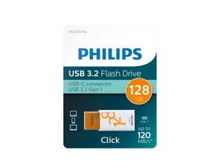 USB stick 3.2 Philips Click USB-C 128GB oranje - 2