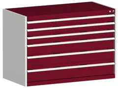 ladekast 900x1300x650mm 6laden zware lasten RAL7035 front RAL3004