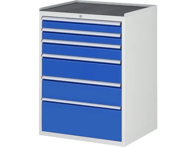 ladekast 1035x770x650mm 6laden cilinderslot RAL7035 RAL5010 metaal