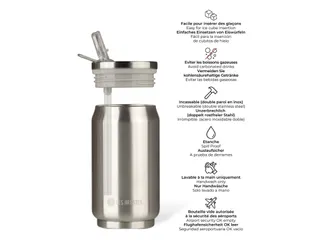 Thermosbeker Les Artistes Paris blik 280ml Stainless Steel Met Rietje - 2