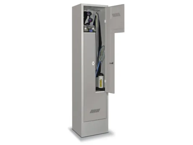 Z-garderobekast,HxBxD 1850x400x500mm,vak B 400mm,RAL7035,front RAL7035