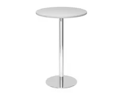 statafel,HxØ 1116x800mm,rond,schotelvoet chroom,ronde buis,blad grijs