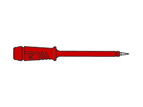 Meetpen Met Elastische Isolatiehuls 4mm Punt IN Roestvrij Staal - Rood