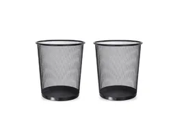 BRASQ Papierbak 12 liter Zwart Rond Set van 2 WBBRO2