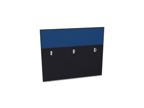 baliepaneel,v. bureau,aanbouw achter,B 1400mm,CC-zwart,BN6016-blauw