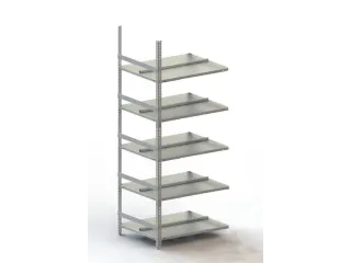 Schroefstelling Aanbouwveld Ral7035 1850x752x604mm 5legborden 80kg - 2
