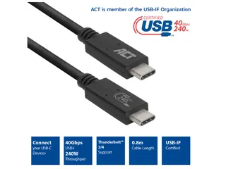 Kabel ACT USB4 40Gbps USB-C USB-IF - 2
