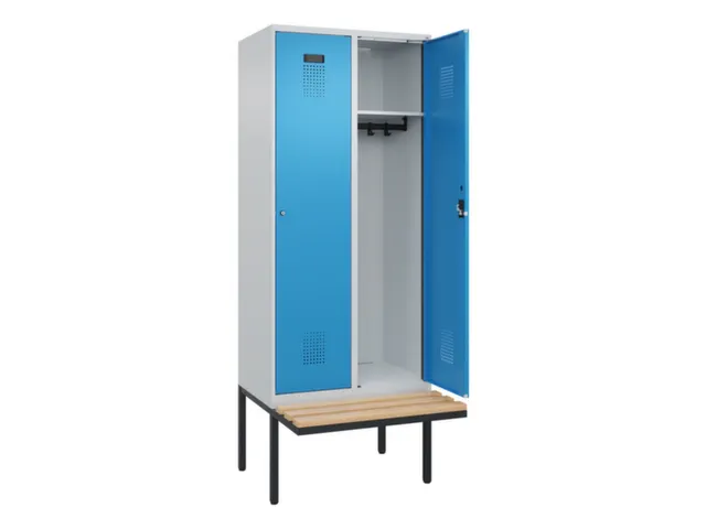 locker met bank,HxBxD 2120x800x815mm,2vak,vak B 400mm,cilinderslot