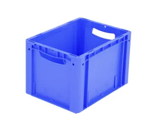 Euronorm Stapelkrat Pp 270x400x300mm Wand/bodem Gesloten Blauw 26l - 1