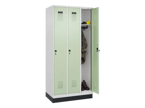 locker,HxBxD 1950x900x500mm,3vak,vak B 300mm,draaigrendel,sokkel
