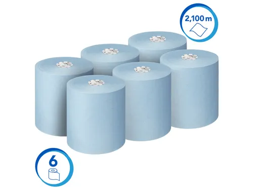 Handdoekrol Scott Essential 1-laags 350m blauw 6692