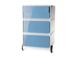 mobiel ladeblok,HxBxD 642x390x436mm,4lade(n),romp wit,front blauw
