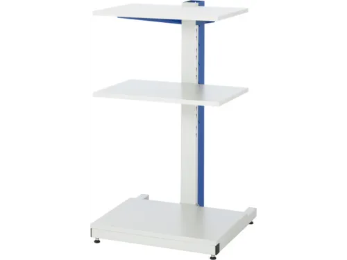 pc-station,HxBxD 1140x650x650mm,3legb.,niveaus lichtgrijs
