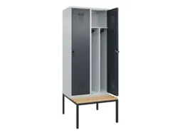 locker met bank,voor scheiding van kleding,HxBxD 2120x800x815mm,2vak