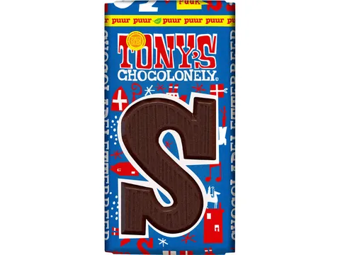 Chocoladeletter Tonys Chocolonely S puur 90 gram