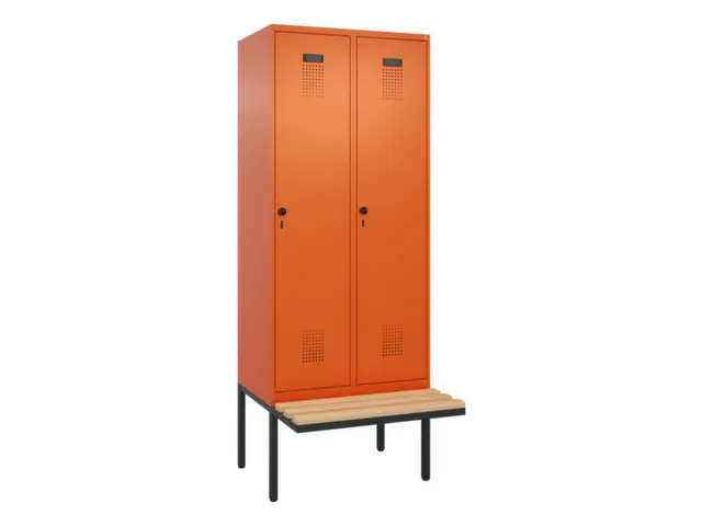 locker met bank,voor scheiding van kleding,HxBxD 2120x800x815mm,2vak