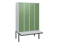 locker met bank,HxBxD 1950x1200x815mm,4vak,vak B 300mm,cil.-slot