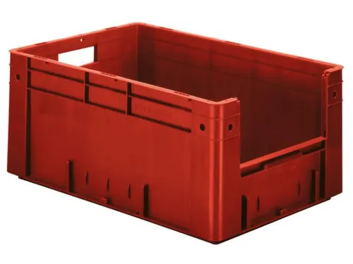 Euronorm Stapelkrat Rood 270x600x400mm 50l Gesloten Grijpopening