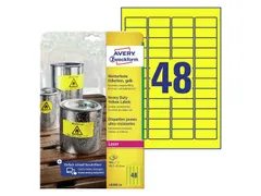 Avery Zweckform Ultra sterk etiket L6103-20 45.7x21.2mm Geel 960 stuks