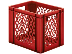 Euronorm-stapelbak 61l 320x600x400mm Wanden/bodem Opengewerkt Rood