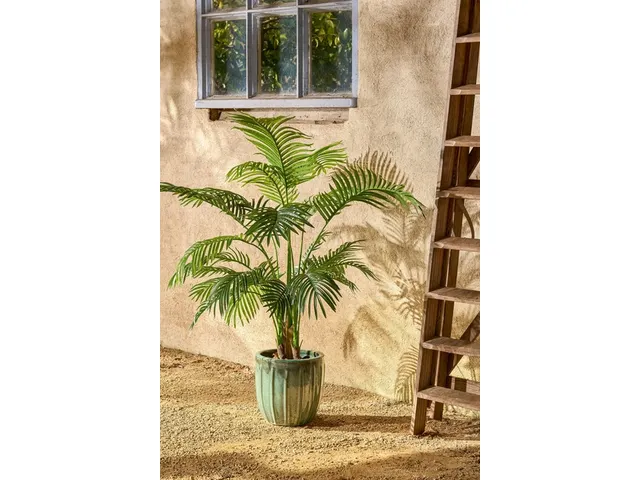 Kunstplant Mica Areca palm in pot groen 120x140cm