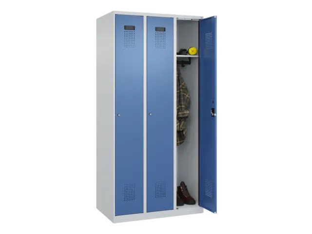 locker,HxBxD 1850x900x500mm,3vak,vak B 300mm,cil.-slot,staand op vloer