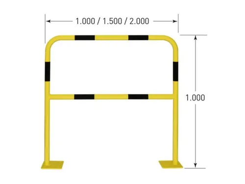 beschermbeugel,v. binnen,HxB 1000x2000mm,staal,geel/zwart
