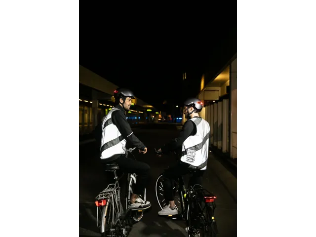 Roadie Jacket Full Reflective Fluohesje Grijs/Zilver Maat S