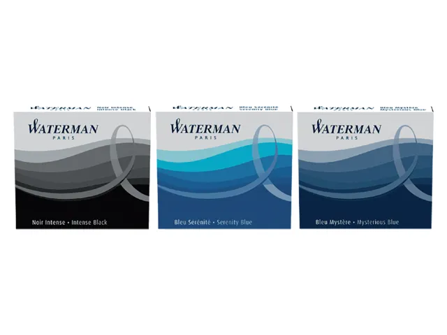 Inktpatroon Waterman lang Mysterious Blue Blauw-Zwart 8 stuks